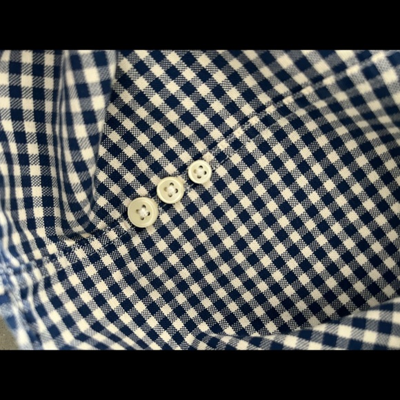 RALPH LAUREN POLO Button Down Navy Gingham Shirt - Picture 7 of 8